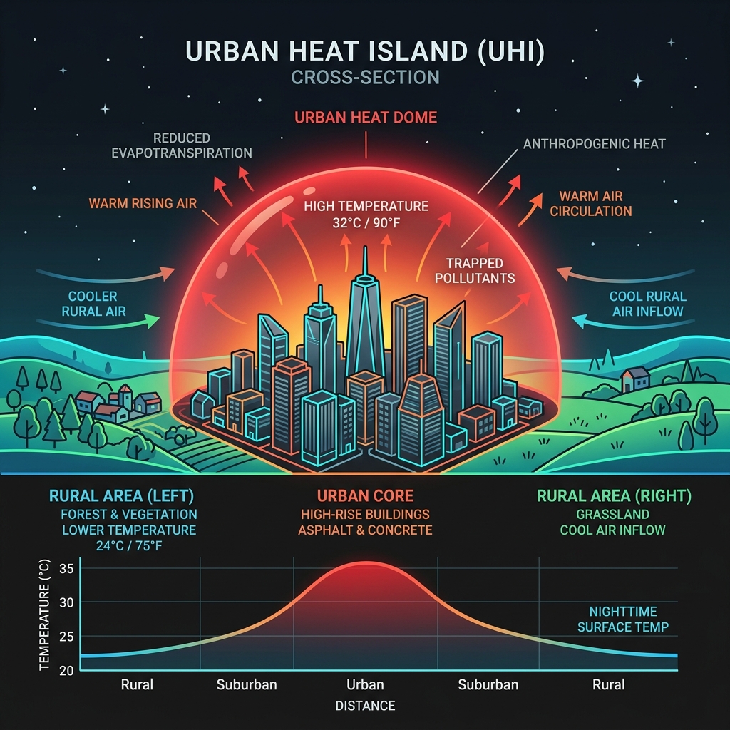 Urban Heat Island Cross Section